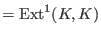 $=\hbox{Ext}^1(K,K)$