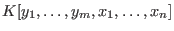 $K[y_1,\ldots,y_m,x_1,\ldots,x_n]$