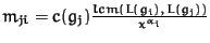 $m_{ji} = c(g_j)
{lcm(L(g_i),\, L(g_j))\over x^{\alpha_i}}$