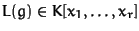 $L(g) \in K[x_1, \ldots, x_r]$