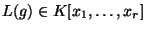 $L(g) \in K[x_1, \ldots, x_r]$