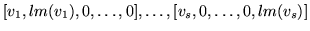 $[v_1, lm(v_1), 0, \ldots, 0], \ldots, [v_s, 0, \ldots, 0,lm(v_s)]$