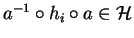 $a^{-1} \circ h_i \circ a \in {\cal H}$