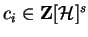 $c_i \in {\bf Z}[{\cal H}]^s$