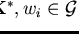 $\alpha_i \in {\bf K}^*, w_i \in{\cal G}$