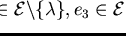 $e_1,e_2 \in {\cal E} \backslash \{ \lambda \}, e_3 \in {\cal E}$