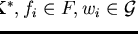 $\alpha_i \in {\bf K}^*, f_i
\in F, w_i \in {\cal G}$