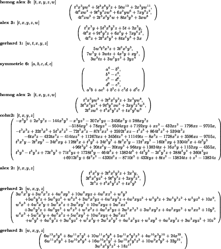 \begin{table*}% latex2html id marker 1179\parindent=0pt
\begin{description}
\p...
...{5}z^{2}+18z^{17}
\end{array}\right)\end{equation*}\end{description}\end{table*}