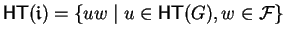 ${\sf HT}(\mathfrak{i}) = \{ uw \mid u \in {\sf HT}(G), w \in {\mathcal{F}}\}$