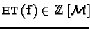 ${\sf HT}({\bf f}) \in \mathbb {Z}[{\cal M}]$