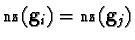 ${\sf nz}({\bf g}_i) = {\sf nz}({\bf g}_j)$