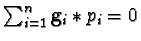 $\sum_{i=1}^n {\bf g}_i \ast p_i = 0$