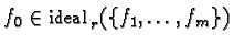 $f_0 \in {\sf ideal}_{r}^{}(\{ f_1, \ldots, f_m \})$