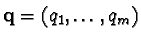 ${\bf q} = (q_1, \ldots, q_m)$