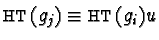 ${\sf HT}(g_j) \equiv {\sf HT}(g_i)u$