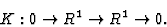 \begin{displaymath}K: 0\rightarrow R^1 \rightarrow R^1 \rightarrow 0.\end{displaymath}