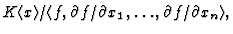 $\displaystyle K\langle x \rangle /\langle f, \partial f/\partial x_1, \dots,
\partial f/\partial x_n\rangle,
$