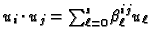 $ u_i \cdot u_j = {\sum}_{\ell=0}^s \!\;\beta^{ij}_\ell
u_\ell$