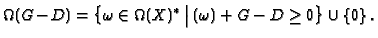 $\displaystyle \Omega(G\!\!\:-\!\!\:D)=\bigl\{\omega\in \Omega(X)^\ast\,
\big\vert\,(\omega)+G-D\geq 0\bigr\}\cup \{0\}\,.$