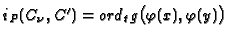 $ i_P(C_\nu,C')= ord_t g\bigl(\varphi(x),\varphi(y)\bigr)$