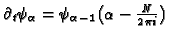 $ \partial_t\psi_{\alpha}=
\psi_{\alpha-1}\bigl(\alpha-\frac{N}{2\pi i}\bigr)$